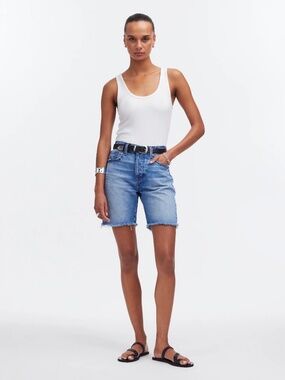 Madewell Long Denim Shorts Pedersen Wash Size 30